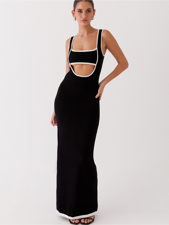 Peppermayo Dresses & Skirts - Peppermayo Knit Bodycon Tank Maxi Dress XS/S Colorblock Cutout Low Back Party
